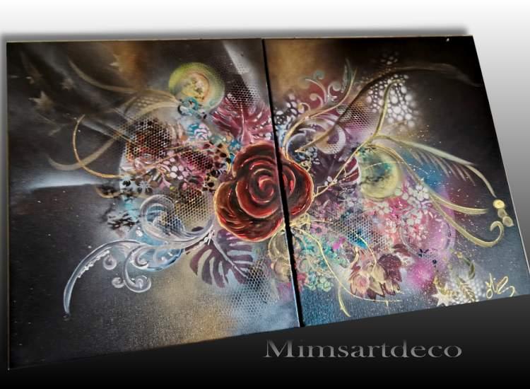 Tableau Abstrait Floral Moderne