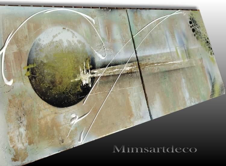 Tableau abstrait moderne vert tendance Tableau abstrait moderne vert tendance