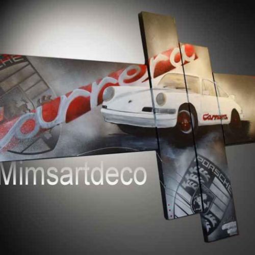 TABLEAU PORSCHE CARRERA BLANCHE ET ROUGE