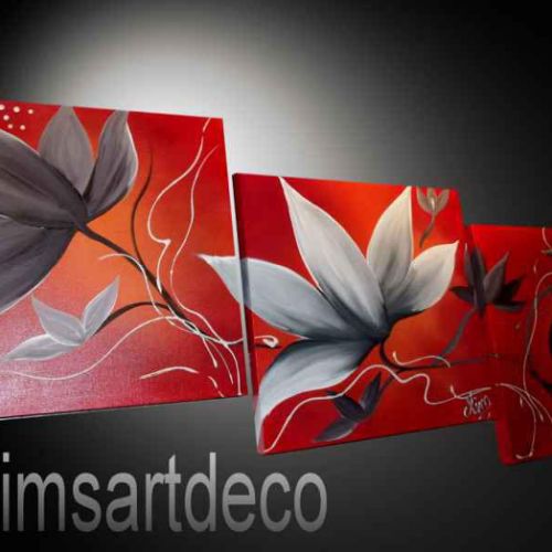 Tableau Fleur Bora Bora Rouge