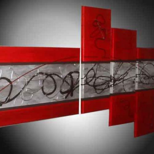 Tableau abstrait Vortex red