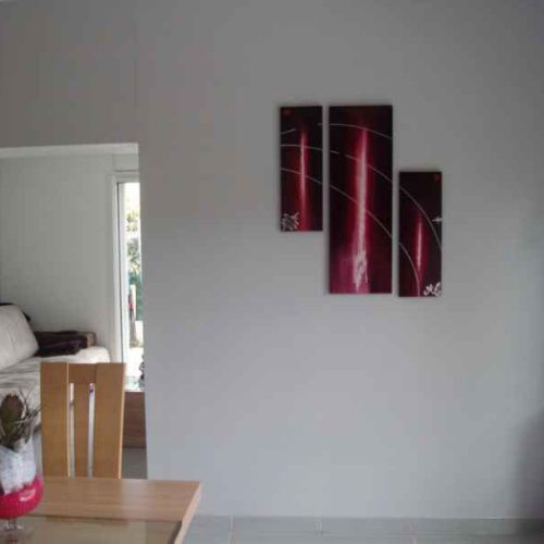 TABLEAU ROUGE deco mur blanc
