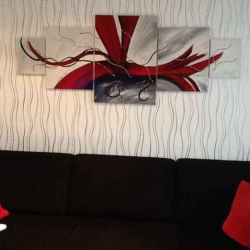 Tableau rouge deco murale