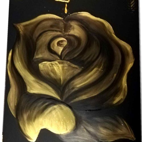 tableau rose dore et noir xxl