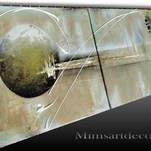 Tableau abstrait moderne vert tendance