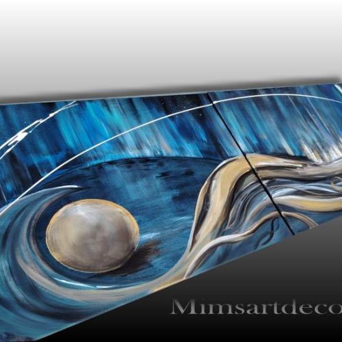 Tableau abstrait moderne bleu