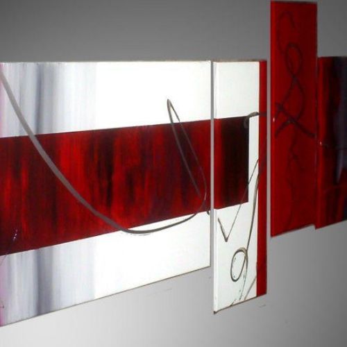 Tableau abstrait rouge Boréalis