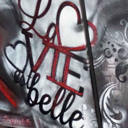 Tableau Paris Rouge et Gris