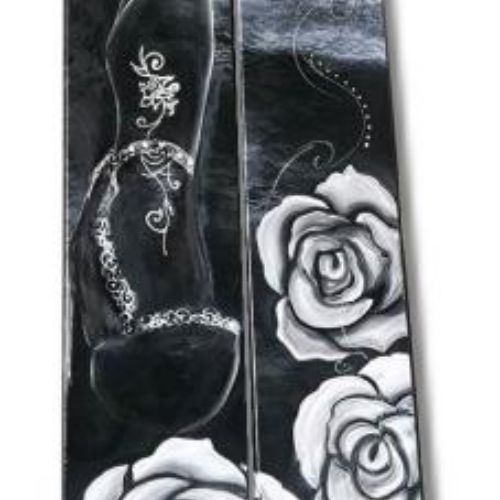 Tableau Pin-up rose blanche