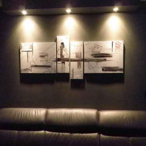 TABLEAU ABSTRAIT BLANC ET MARRON