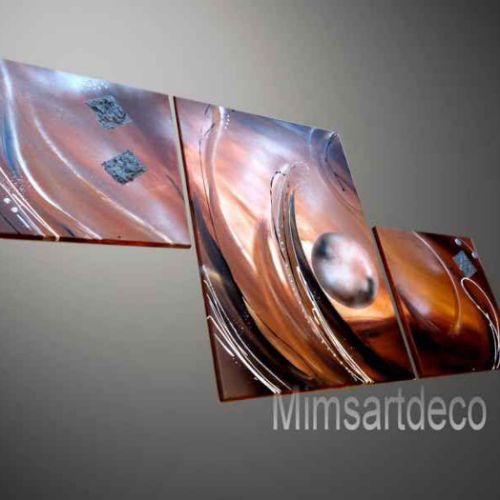 Tableau contemporain marron Vagues astrale