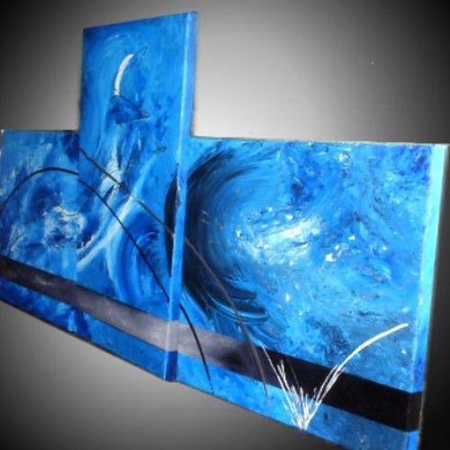 Tableau abstrait bleu Elipse