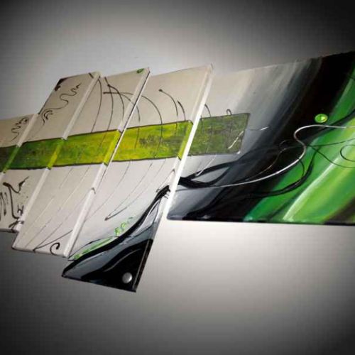 Tableau vert anis Jardin Astral