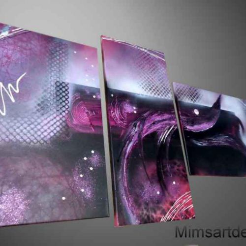 Tableau abstrait mauve Millord