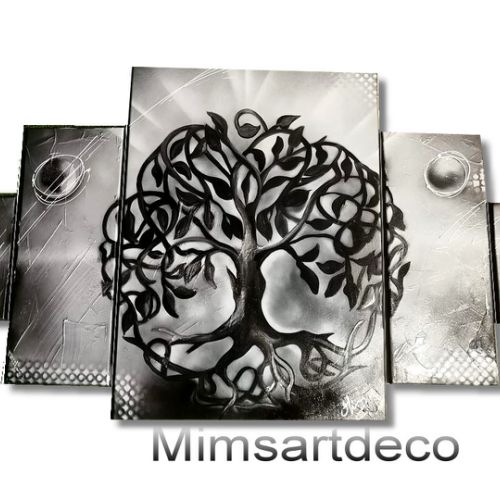 Tableau arbre de vie noir