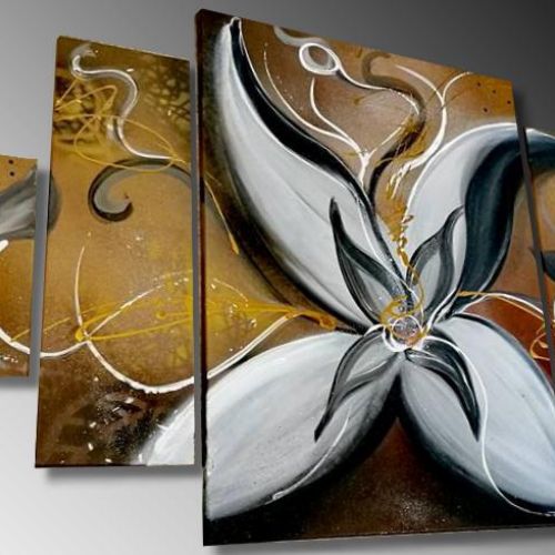 Tableau abstrait Fleur Blanche