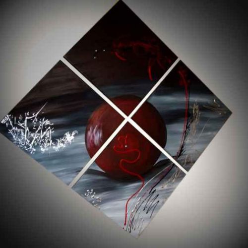 Tableau abstrait Red Mystery