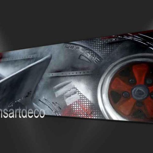 Tableau Porsche carrera rs grise 1 toile 150 x 50 3D