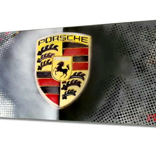 TABLEAU LOGO PORSCHE OR