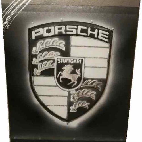 Cadre Porsche logo noir