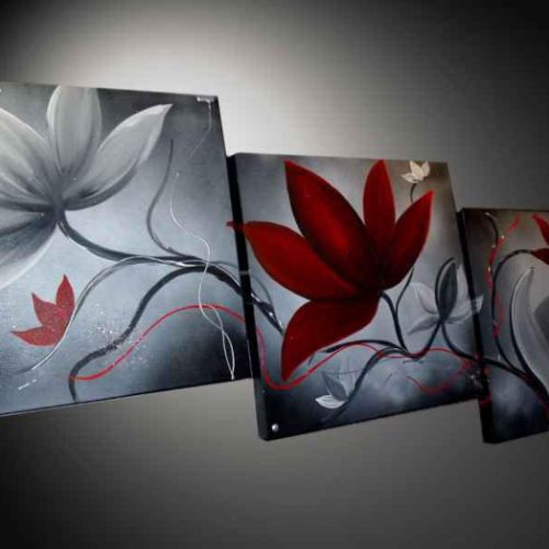 Tableau Bora Bora Noir et rouge