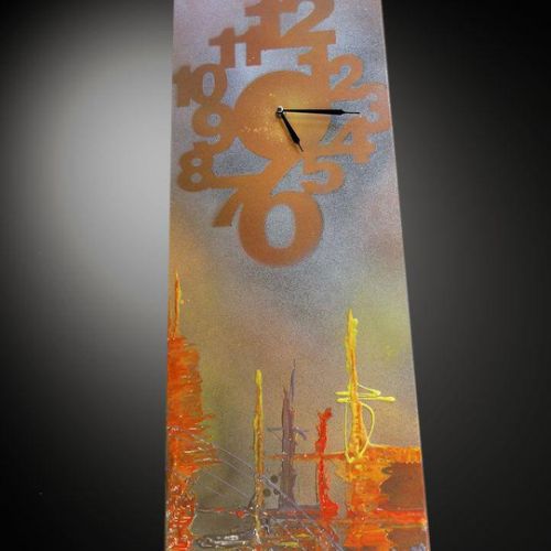 Garden Mix Tableau horloge orange