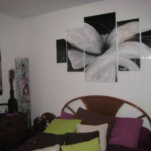 Deco tableau fleur blanche