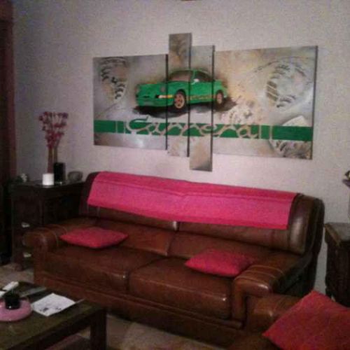 Deco tableau Porsche verte