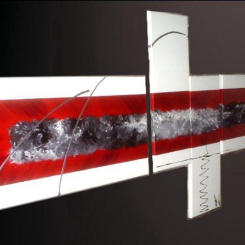 Tableau rouge et blanc Astrid