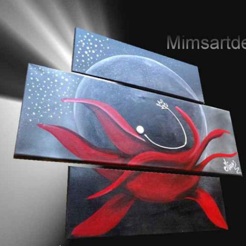 Tableau fleur Zenitude rouge