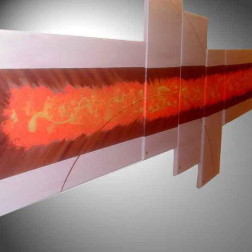 Tableau abstrait orange Volcanic