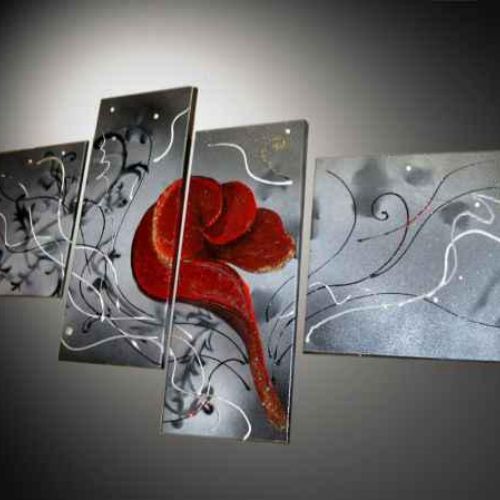 Tableau Nom de rose rouge argenté