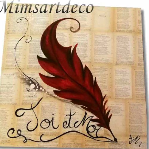 Tableau unique Plume rouge