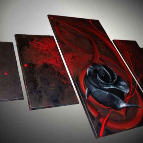 songs & roses Tableau rose noire